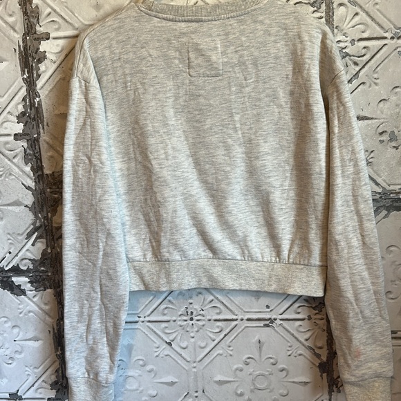 Gray quiet storm surf shop California Women's cropped Sweater - Picture 3 of 5